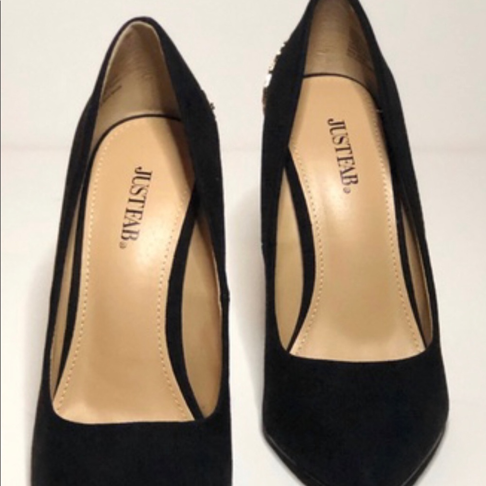 Black Suede with Gold  High Heel!